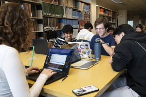 Students in the library