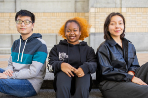 Four CMU students served as Peer Health Advocates during the 2022-2023 academic year. From left: Justin Lam (ENG 2024), Demetria White (MCS 2024) and Sofía Cordoba Valencia (DC 2024). Not pictured: Emily Jordan (DC 2024).