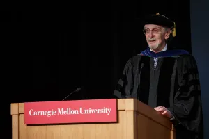 David Klahr speaking at Commencement